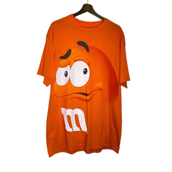 M&M’S Men's size Large Cotton Orange Character Big Face T- shirt tee NWOT - Picture 5 of 5